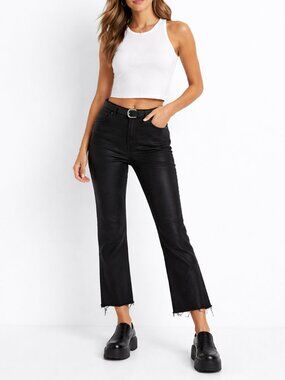 DL1961 Bridget Boot Instasculpt Coated Black Jeans | Harker Wash | Size 28